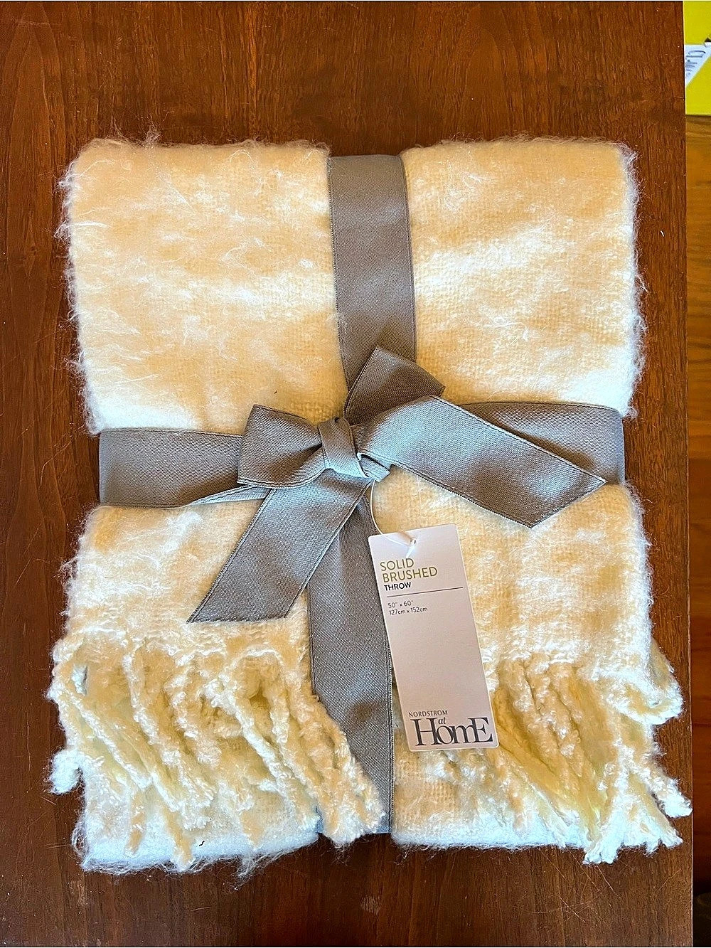 Nordstrom Rack Solid Brushed Throw Cream Acrylic Throw NWT